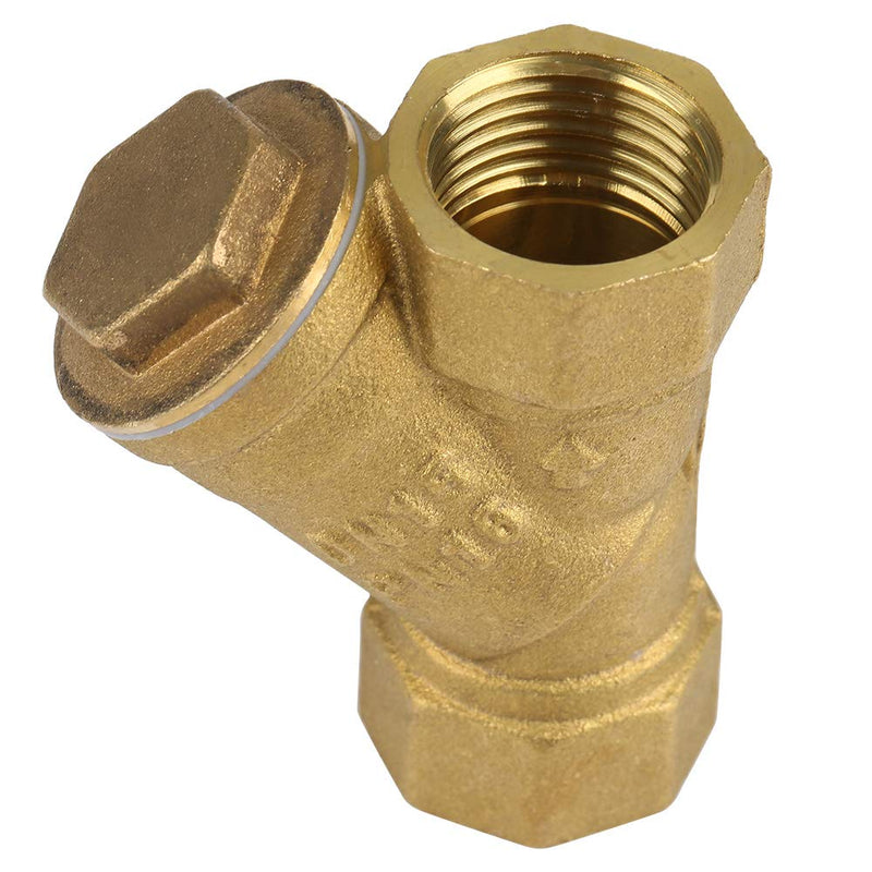 Akozon Y Shaped Filter Ball Valve 1/2 Inch BSPP Female Thread Y Shaped Three Way Brass Strainer Filter Valve Connection for Water Oil Separation