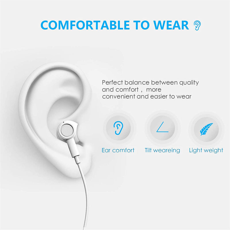 2 Pack-USB C Headphones for iPhone 15 Earbuds USB C Wired Earphones with Mic & Remote Control Noise Cancelling for iPhone 16 pro, iPad Pro, Galaxy S23/S22/S21/S20/Ultra Note 10/20, Pixel 7/6/6a/5/4 White