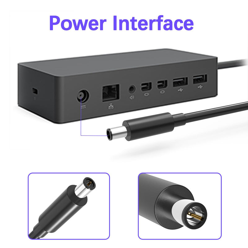 199W 15.35V 12.96A AC Adapter Charger Compatible with Microsoft Surface Docking Station 2, Model 1931 1917 Microsoft Surface Dock 2 Power Supply Cord