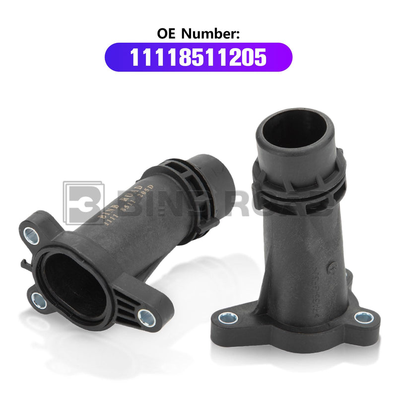 11118511205 Black Engine Block Water Pipe Connector Compatible with BMW 1 2 3 4 5 6 7 X1 X2 X3 X4 X5 | Compatible with MINI F55 F56 2013-2019