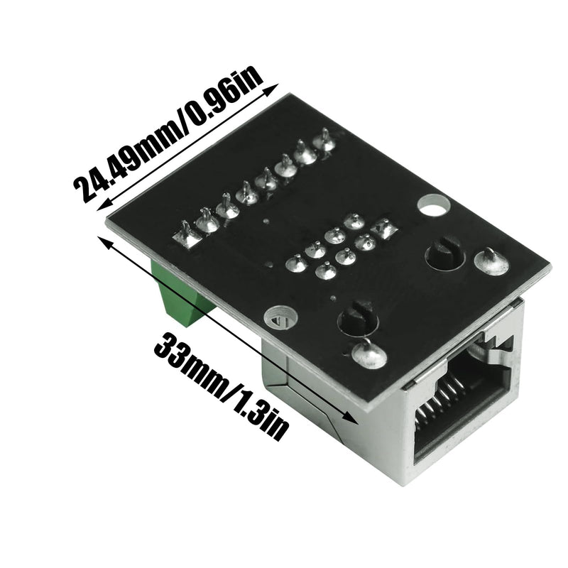 4PCS RJ45 Ethernet Single Female Socket Connector Breakout Board,2.54mm Pitch Screw Connector Board Shielded Network Adapter Terminal (Single RJ45 Interface) Single RJ45 interface