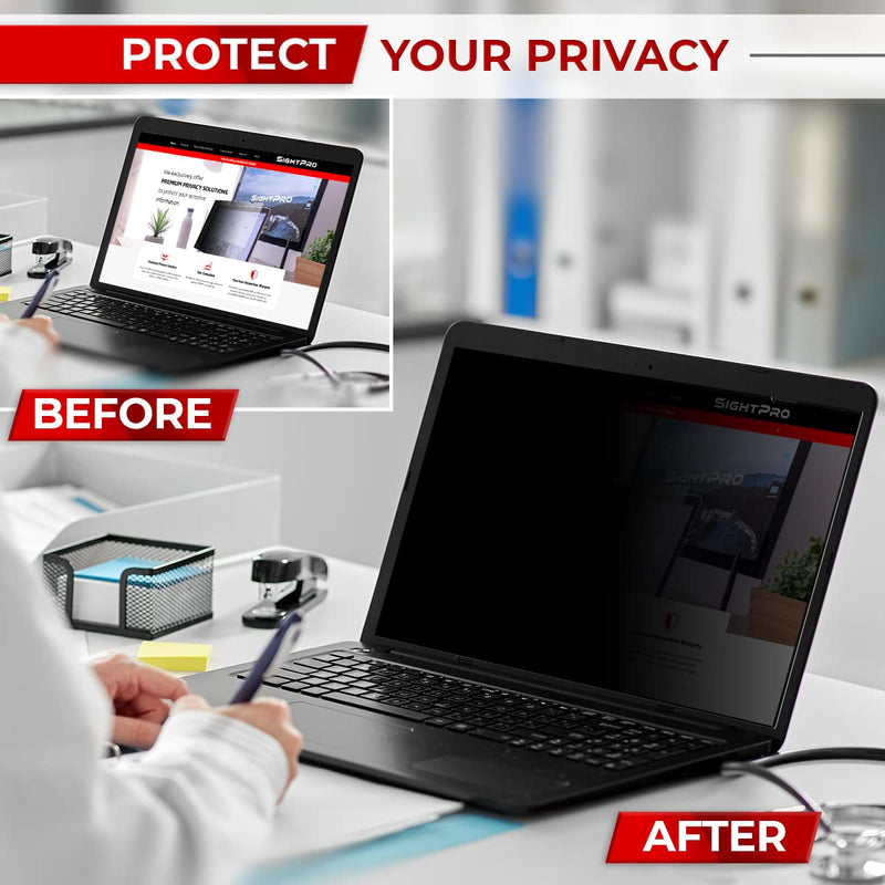 15.6 Inch 16:9 Laptop Privacy Screen Filter - Computer Monitor Privacy Shield and Anti-Glare Protector 15.6 Inch (Diagonal) - 16:9 Aspect Ratio
