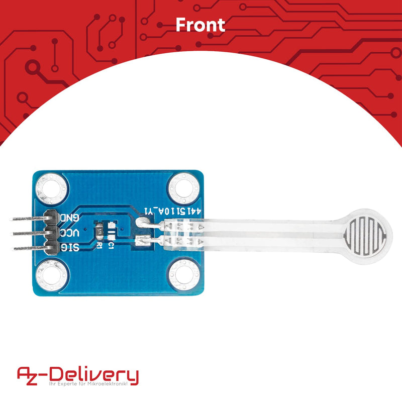 AZDelivery Film Force Sensitive Resistance | Flexible thin film pressure sensor 3.3 / 5V analog | Print detection | Precise resistance | Force sensor 1