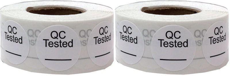 White Circle with Black QC Tested Dot Stickers, 3/4 Inch Round, 500 Labels on a Roll (Pack of 2) 3/4" Circle (Pack of 2)