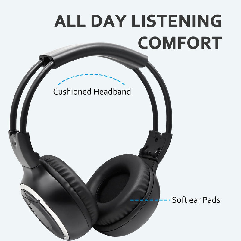 2 Pack of Infrared Headphones for Car DVD, IR Headphones Kids 2 Channel,Universal Car Headphones Wireless for Honda Odyssey Rear Entertainment System