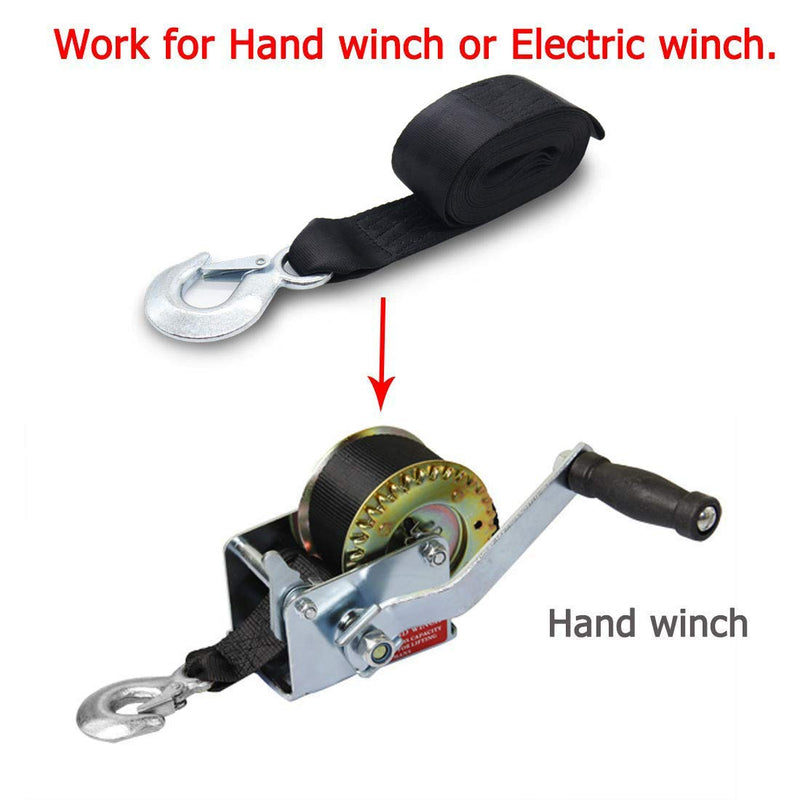 Marine Boat Trailer Winch Strap with Hook, Marine Winch Strap Replacement for Boat Jet Ski Loading, Launching and Retrieving ¡­