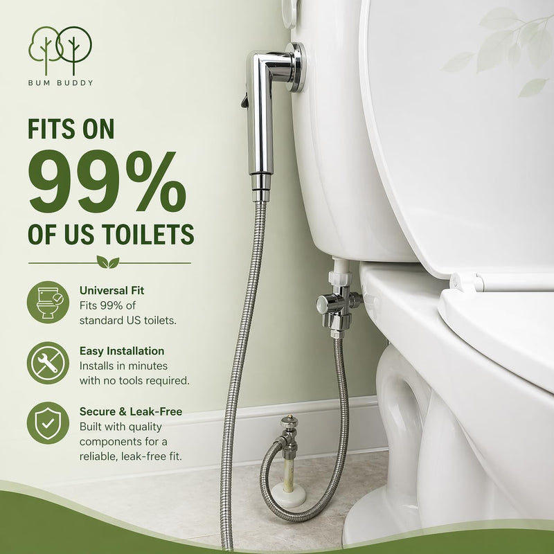 Handheld Bidet Sprayer for Toilet - Bum Gun Bidet Sprayer Kit with Adjustable Pressure, Bathroom Bidet Attachment, Cloth Diaper Sprayer, Feminine Wash, Easy Install NYLON NUT