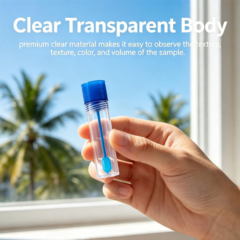 Pack of 20 Sample Tubes, 15 ml Set, Chair Sample Tubes with Spoon for Easy Sampling, Leak-Proof Faecal Sample Tubes for Dogs and Cats, Ideal for Laboratory, Pet Owners and Scientific Tests