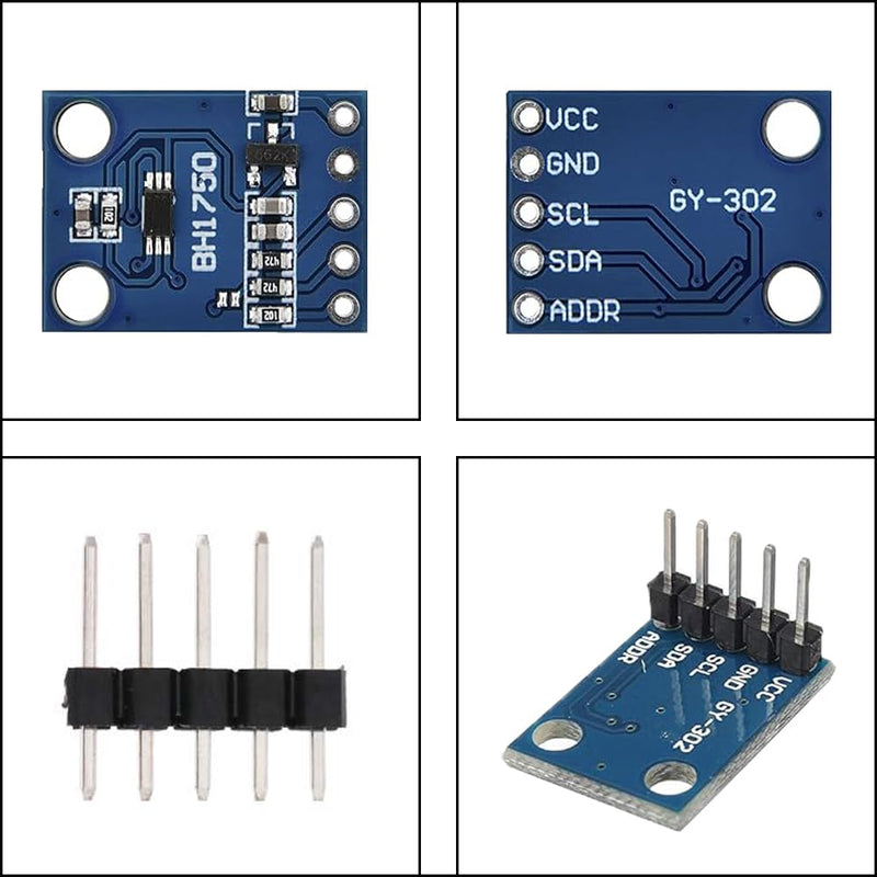 6 Pieces GY-302 BH1750 BH1750FVI Digital Light Intensity Light Brightness Sensor Light Intensity Lighting Module 3V-5V Power for AVR Arduino