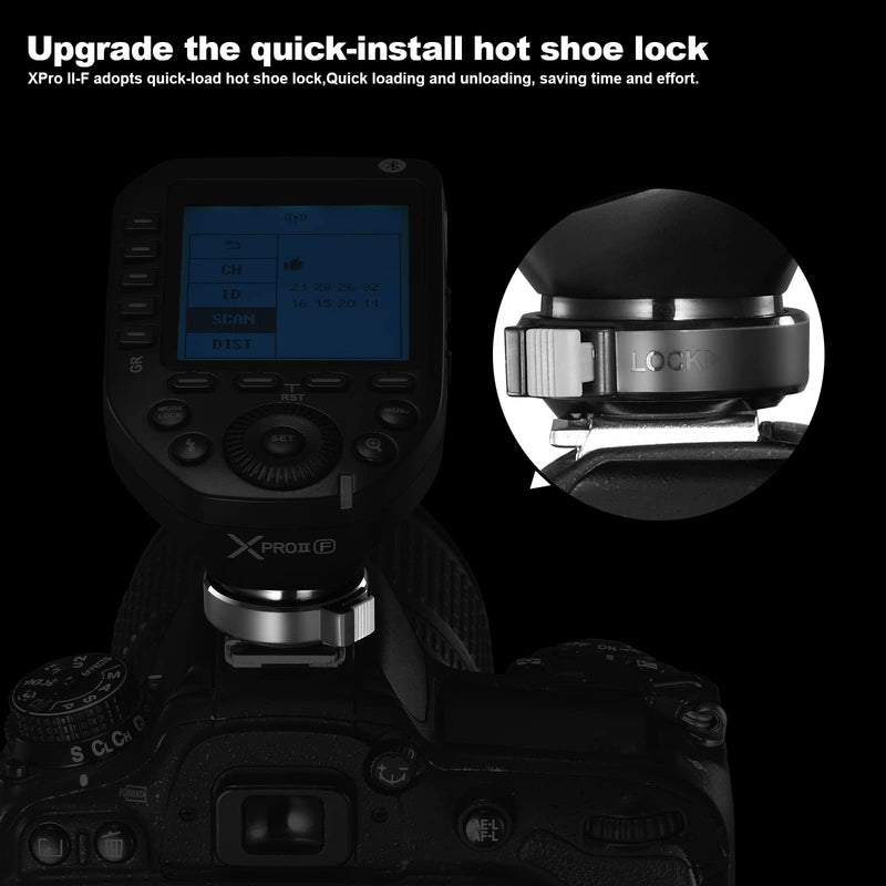 Godox XproII-F TTL Wireless Flash Trigger Transmitter Compatible for Fujifilm Cameras,2.4G X System 1/8000s HSS Trigger for Fuji, (XproII-F)