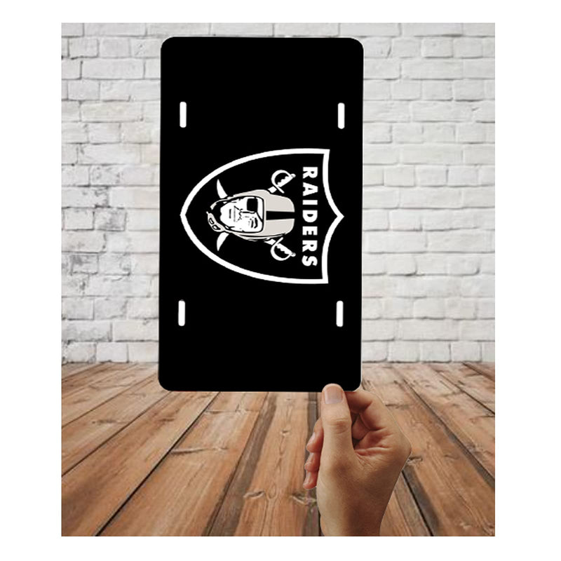 American Football Design License Plate Durable Oakland Team Decorative Aluminum Car License Plate Covers for Women Girls Men Boys 12 X 6 Inch Raiders