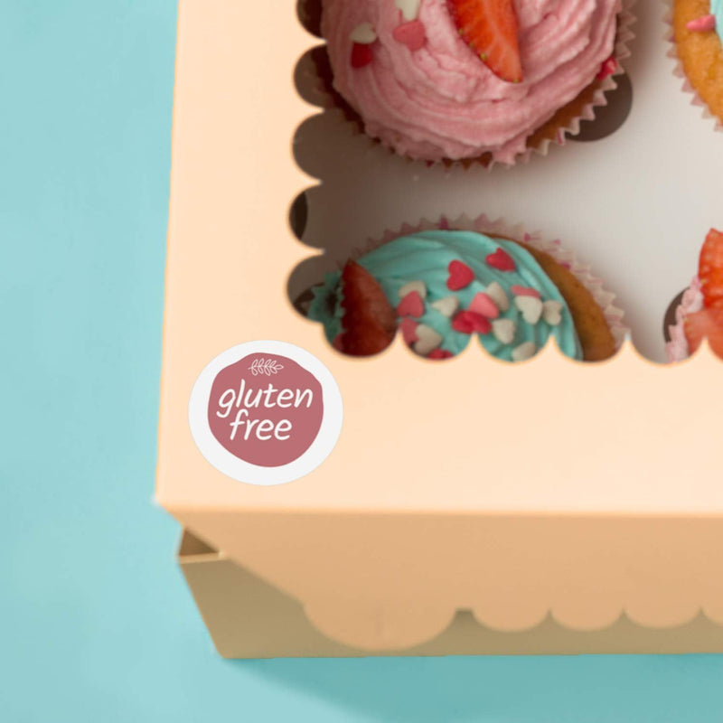 [Australia - AusPower] - Rose Pink Gluten Free Stickers / 1" 500 Circle Labels/Chic Design with Foliage Aesthetic 