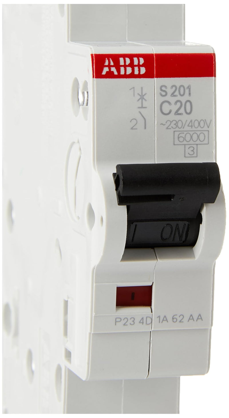 ABB S200 Circuit Breaker Type C, 1-Pin 20A System Pro M Compact DIN Rail Mounting Single Pack Single