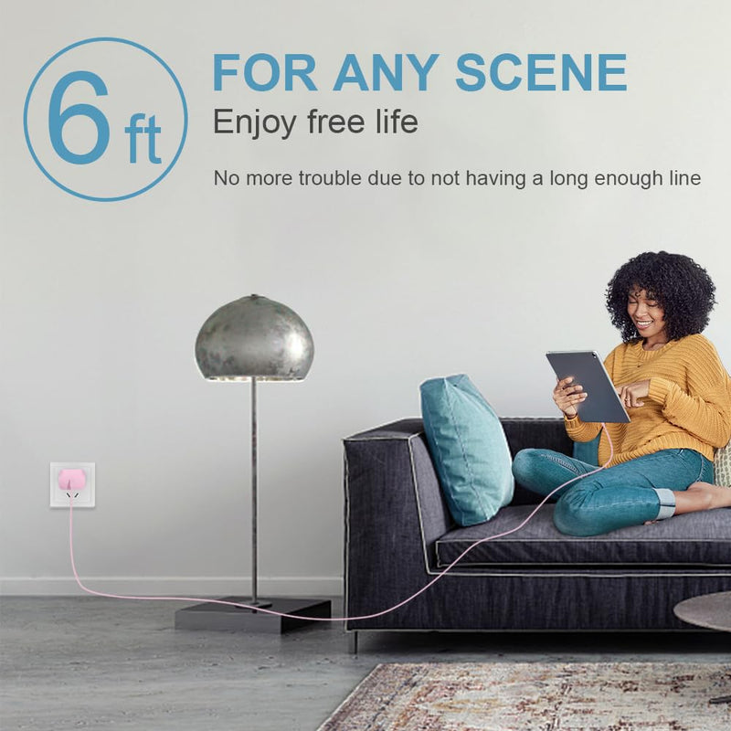 iPhone 15 Charger USB C Wall Charger iPad Pro Charger Block 2 Pack with 2 Pack 6FT Cable for iPhone 15/15 Plus/15 Pro/15 Pro Max/iPad Pro/Mini/Air/Air4/AirPods/Samsung(Pink) Pink 20W Max-Pink