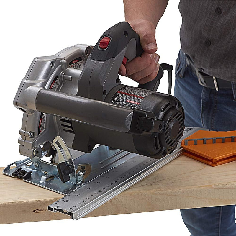 Bora 530416 QuickCut Circular Saw Guide with Rail & Angle Assist – All-in-One Woodworking Tool, 16" Durable Aluminum, (35.5cm) Guide Rail