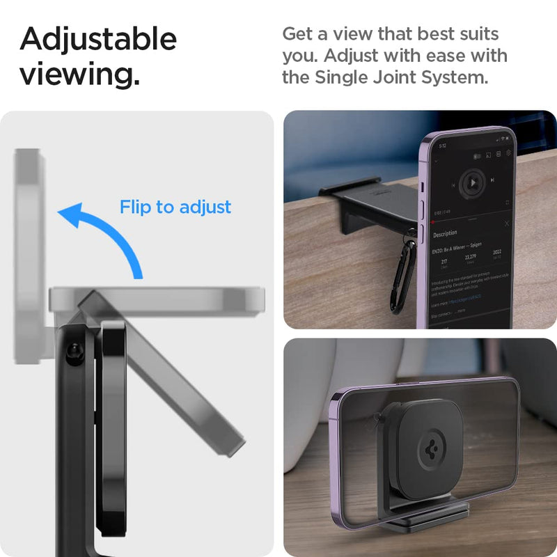 Spigen Airplane MagSafe Phone Mount Travel Essentials and in-Flight Airplane Phone Mount - for iPhones & Galaxy Phones with MagSafe Cases & Pixel Phones with Pixelsnap Black