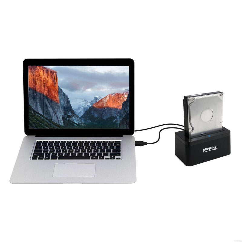 Plugable USB 3.1 Gen 2 10Gbps SATA Upright Hard Drive Dock and SSD Dock - Driverless - Includes USB-C & USB 3.0 Cables, Supports 10TB+ Drives