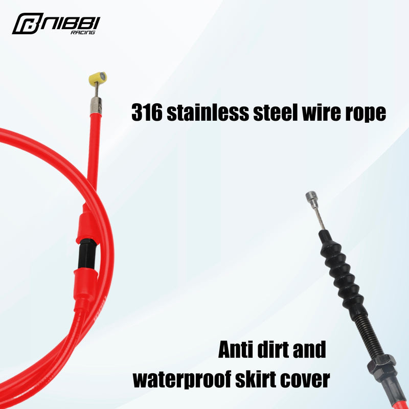 NIBBI Replacement Clutch Cable Dirt Bike Mini Bike Pit Bike MotorCross Motorcycle For NC engine 110CC 125CC 200CC 250CC (Red) Red