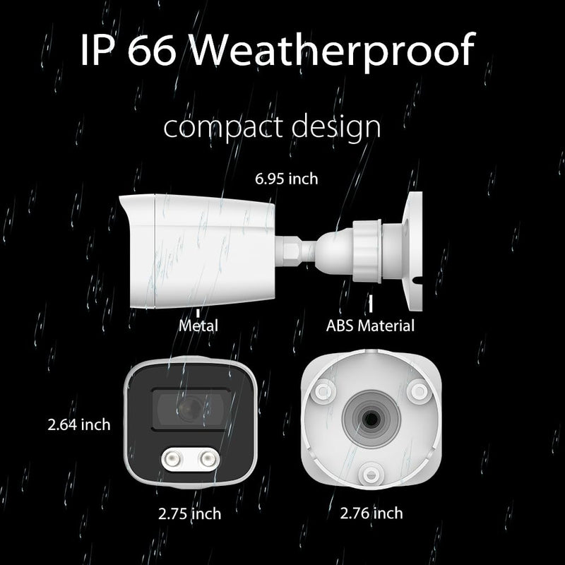 24/7 Full-Color 5MP HD TVI/AHD 4MP CVI Wide Angle Waterproof Bullet Analog CCTV Camera