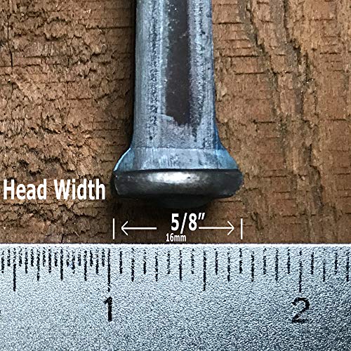 6"- Steel Square Common Rose Head STANDARD-60d - Large Spike Nails (10 Nails)