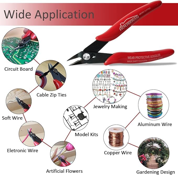 Wire Cutters, 20 PACK, 5 Inch Flush Cutter, Side Cutters