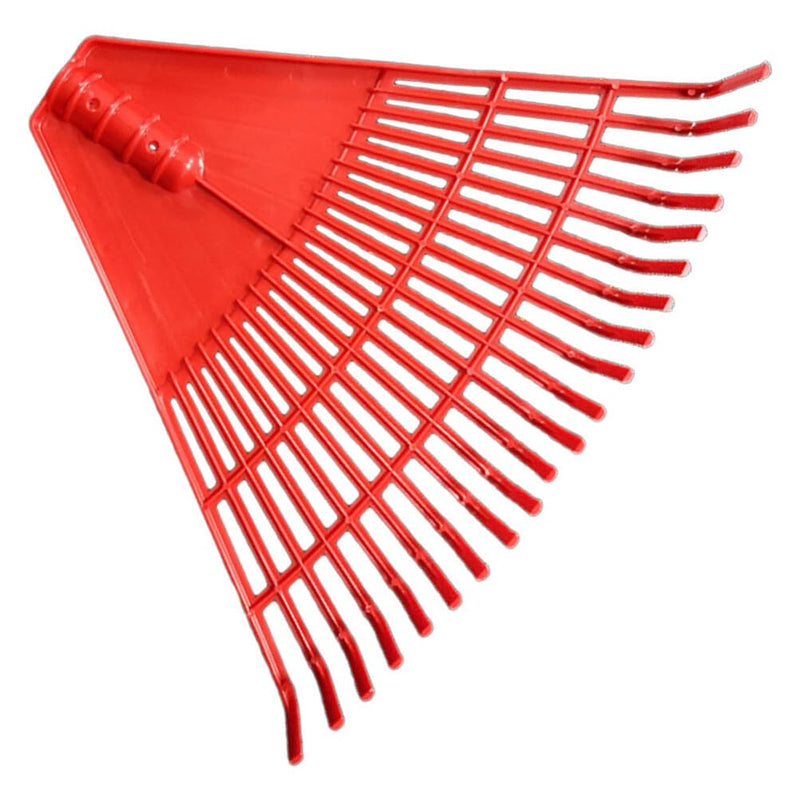BESPORTBLE Plastic Rake Head 21 Tines Garden Leaf Rake Spring Shrub Grass Replacement Head for Garden Lawn Yard Patio Red