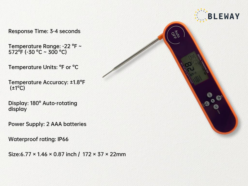 Digital Talking Thermometer for The Blind, Waterproof Instant Read Food Thermometer with Talking Function