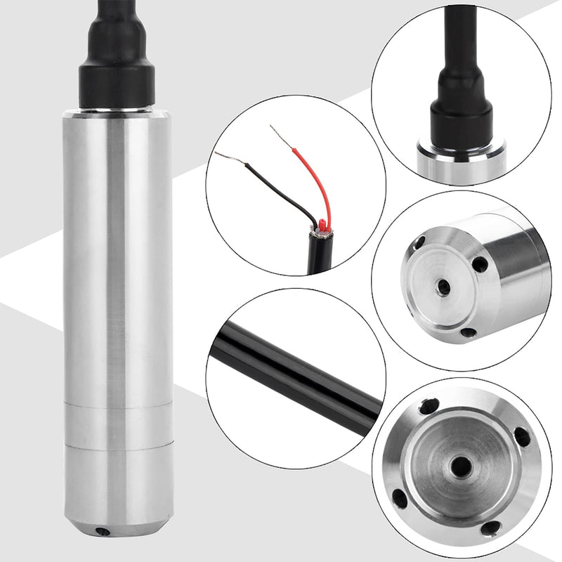 DC 24V 4-20mA Plug-In Level Sensor ALS-MPM-2F for Depth Measurement 0-5m, Stainless Steel, Anti-Corrosion, Anti-Clogging