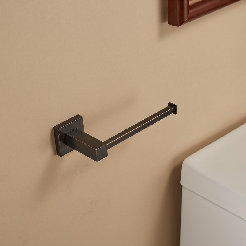 BigBig Home ORB Bathroom Toilet Paper Holder, Toilet Tissue Roll Holders Wall Mounted for Bathroom & Kitchen, Modern Square Style Bronze Style B