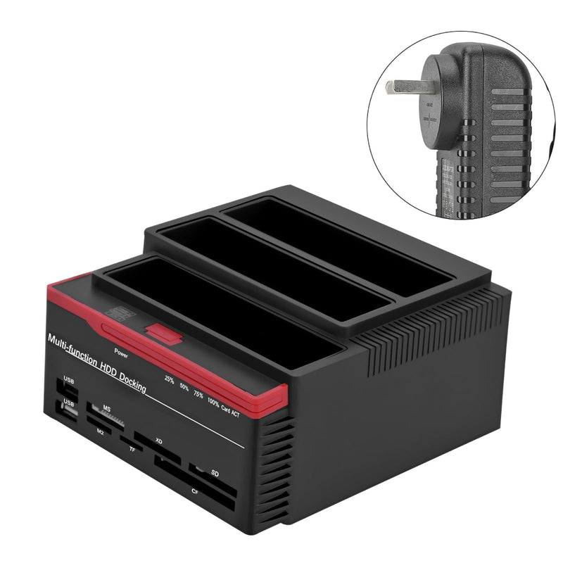 External Hard Drive Docking Station, USB 3.0 to SATA I/II/III Three Bay Docking Station for 2.5inch 3.5inch HDD SSD SATA HDD Support UASP with Hard Drive Duplicator/Cloner Function (AU 110-240V)