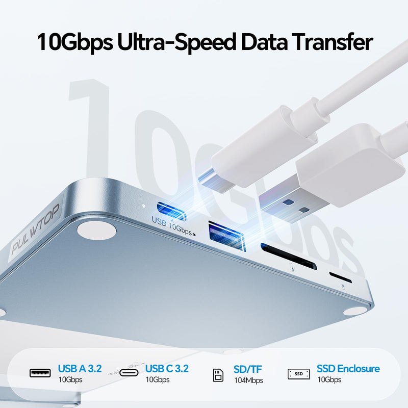 USB C Hub for iMac 24 inch 2021 2023 2024, 8 in 1 iMac USB Hub with M.2 SSD Expansion (SSD Not Included), USB A/C 3.2 10Gbps, 2 USB A 2.0, SD/TF, iMacM1 M3 M4 Slim Dock Accessories