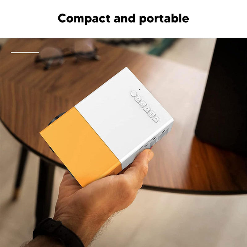 Portable HD 1080P Mini Projector for Movies and Gaming, Compact and Lightweight, USB and Connectivity, Ideal for Travel, Camping, and Home Entertainment US Plug