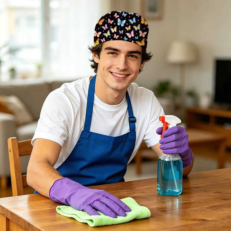 6 Stück Blumen Tiere Bouffant OP Hauben Einstellbare Binden Zurück Chirurgische Hauben mit Knöpfen Blumen Baumwolle Krankenschwester Arbeits Hut für Frauen Männer Gesundheitswesen Hausarbeit