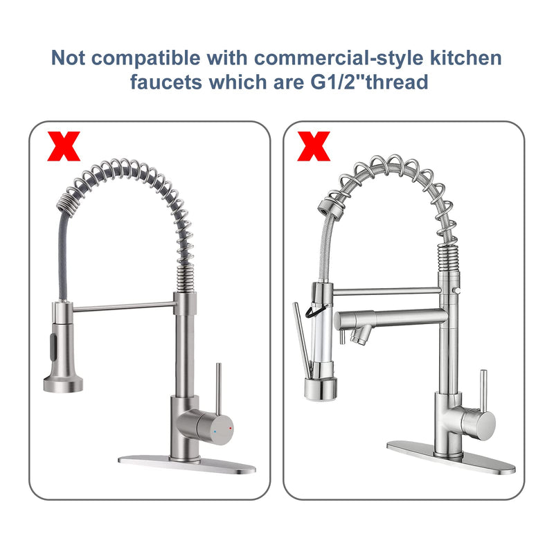 Pre Rinse Sprayer Commercial Sink Sprayer Head,1.42GPM Spray Valve Dish Spray Nozzle with Ergonomic Handle, Faucet Parts for Commercial Kitchen Sink,Chrome Finished（Gray） Gray