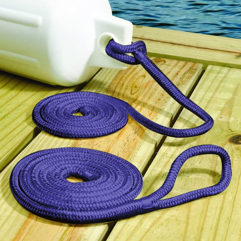 Seachoice Braided Bumper Fender Line, 1/4 in. X 6 Ft., Purple 1/4" x 6' 1/4 In. X 6 Ft.