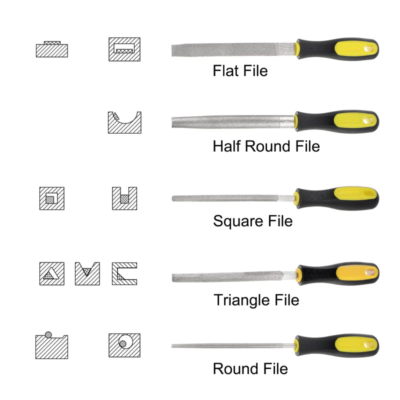 sourcing map Chainsaw File 5/32" (4mm) High Carbon Hard Steel Round Rasp with Plastic Handle for Chainsaw Polishing