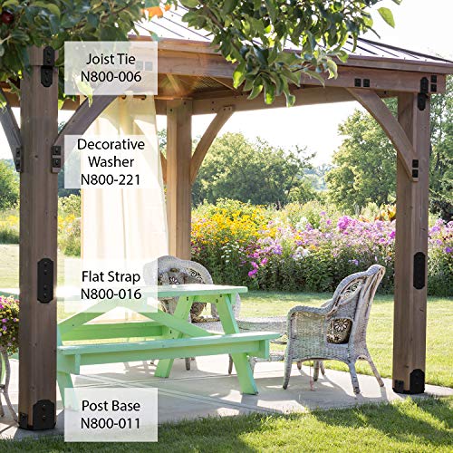 National Hardware N800-011 Structural Post Base Outdoor Reinforcement Hardware Reinforcement for Mailboxes Pergolas and Gazebos Use 6x6 Lumber Install to Concrete or Stone, 5 X 5 1/2 X 5 5/8, Black Hartley Collection, Black