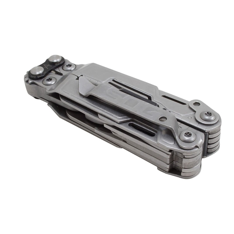 SOG PowerPint Mini Compact Stainless Steel Multi-Tool |18 Lightweight Specialty Tools & SOG Multitool Pliers Pocket Knife, Stone Wash One Size Power Pint