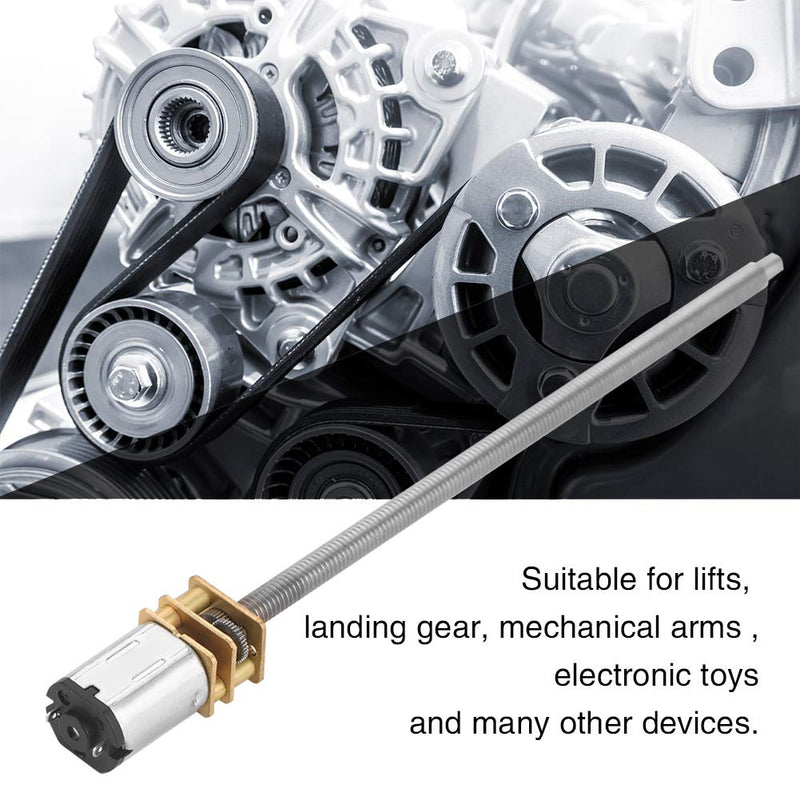 DC 6/12V gear motor with long output shaft M4 x 100mm, gear motor 30/60/100/150/200/300/400/600 RPM(6V 200 rpm) 6V 200RPM