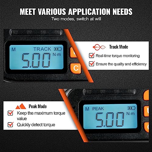 VEVOR Digital Torque Screwdriver, 1/4" Drive Screwdriver Torque Wrench, Electrician Torque Screwdriver with LCD, 2.65-70.67 in-lbs Torque Range, 0.01 N.m Increment Torque Screwdriver with Bits & Case Ultra 2.65-70.67 in-lb