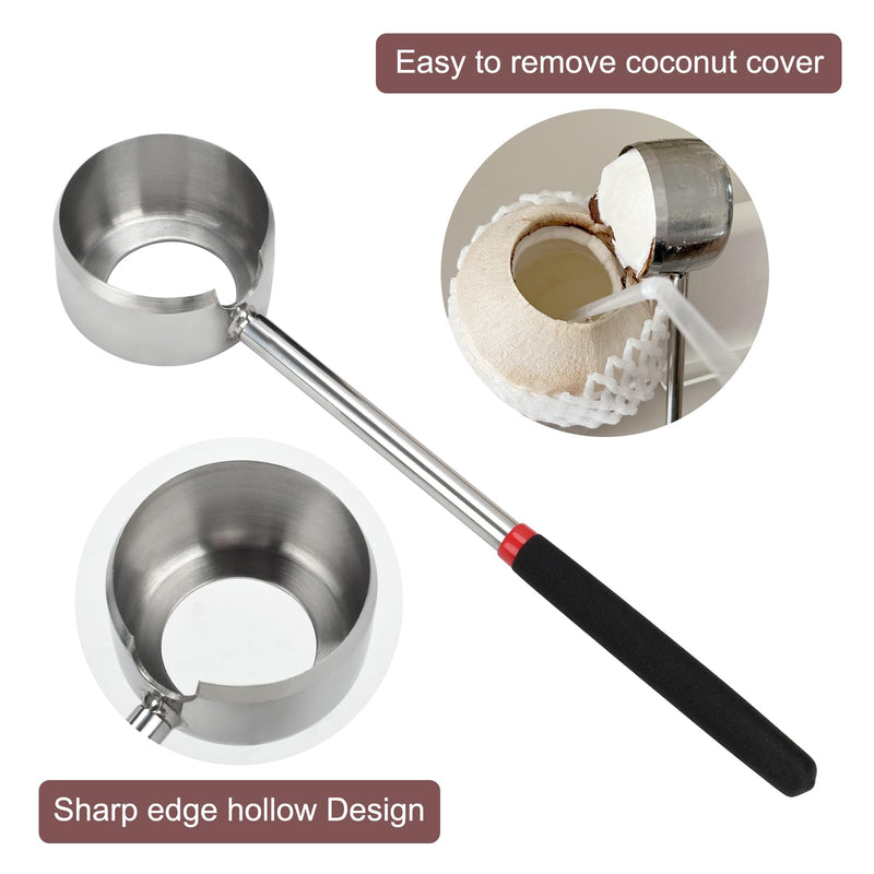 Coconut Opener Tool Set,Food Grade Coconut Opener,Coconut Scraper for Kitchens,Picnics and Beach Vacations