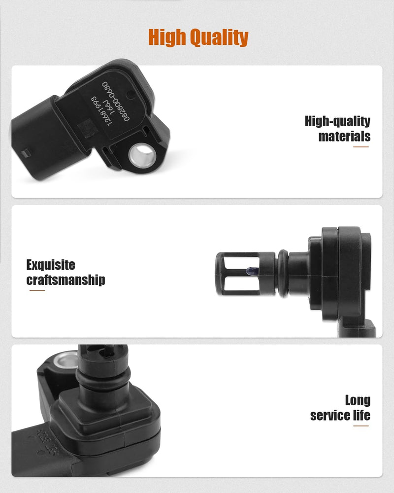 12681993 Intake Air Pressure and Temperature Sensor Fit for Buick Cascada Encore, Fit for Chevrolet Cruze Equinox Malibu Silverado Trax, Fit for GMC Sierra Terrain, Replace 225-1174 12670600 5S15725