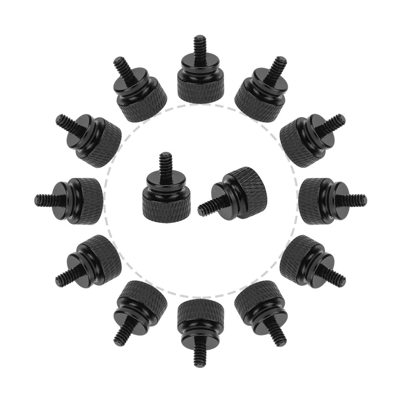 10 Pieces 6-32 Thread, Black Color Anodized Aluminum Computer Case Thumbscrews, Thumb Screws for Computer Case/Cover/Power Supply/Hard Drives Black (10 Pieces)