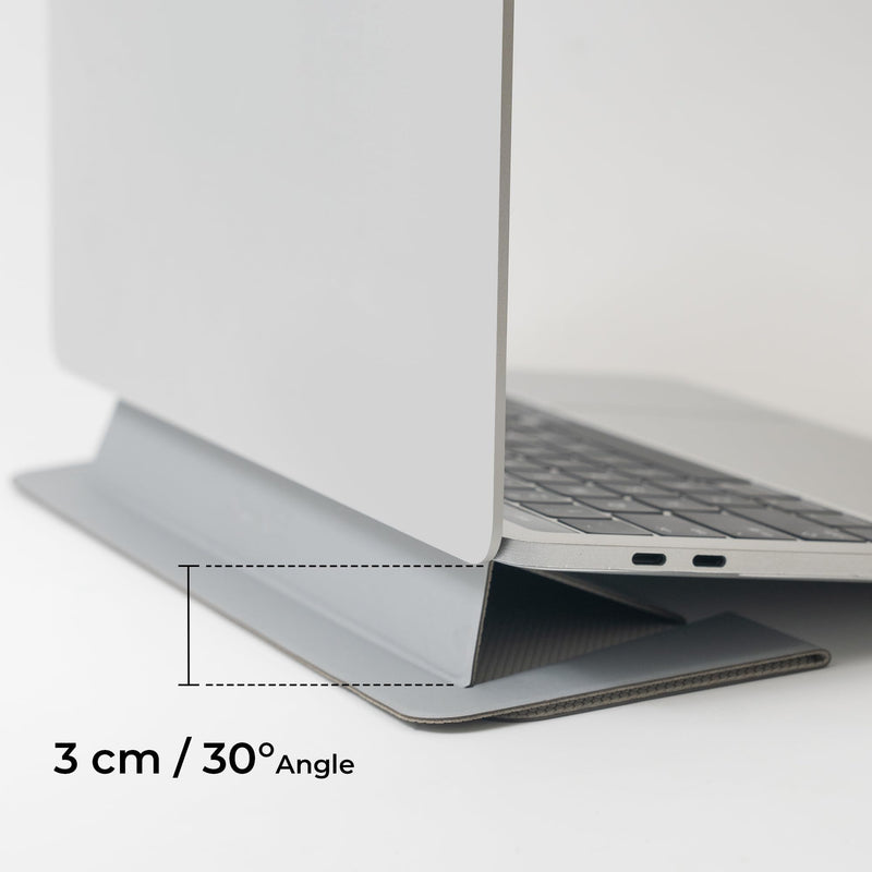 SenseAGE Laptop Stand for Desk, Office, Ergonomic Notebook Stand, Foldable & Portable Travel FlatStand, Lightweight, Anti-Slip, Compatible with MacBook Air, Pro, and Up to 15.4" Laptops (Charcoal) Charcoal Frost