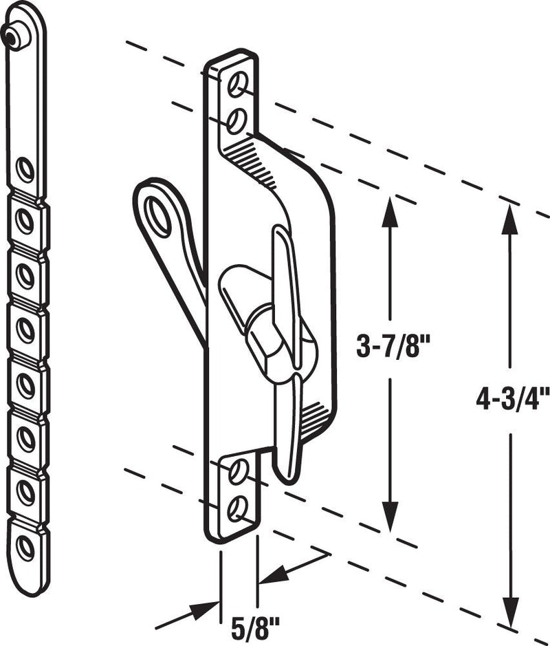 Prime-Line H 3546 Universal Aluminum Louver Operator with Matching Tee Handle (Single Pack) 5/16 in.