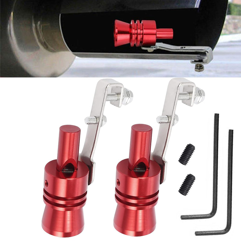 Car Turbo Whistle,2PCS Aluminum Alloy Universal Turbo Sound Exhaust Muffler Pipe Whistle for Cars, Motorcycle (XL Red) XL Red