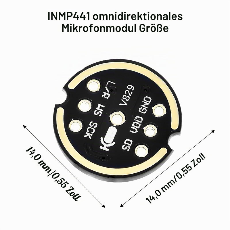 Pack of 5 INMP441 Omnidirectional Microphone Module 24 Bit I2S Interface Digital Output Compatible with ESP-32 Arduino