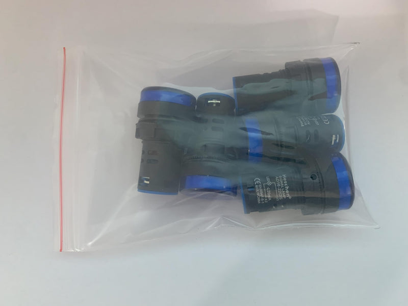 Heschen 22mm LED indicator light AD16-22D/S 24VDC 20mA blue light color pack of 5