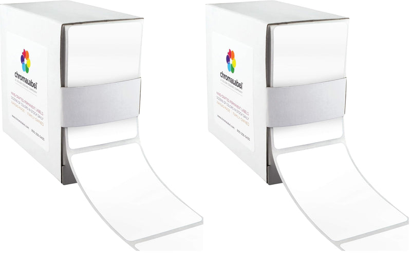 ChromaLabel 2 x 3 inch Permanent Color Code Rectangle Labels, 100 Stickers per Dispenser Box, White (Pack of 2) 2" x 3" (Pack of 2)