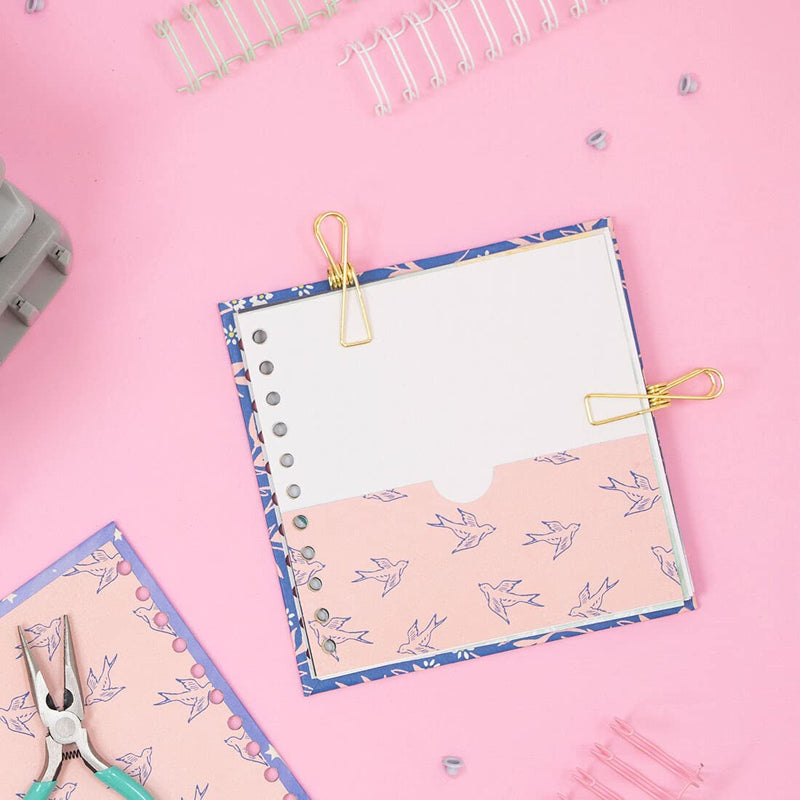 Craftelier - Set of 2 Double Ring Spiral Binders for Albums, Notebooks, Diaries or Calendars | Ideal for Scrapbooking and Other Crafting Projects | Ø 3.81 cm (1.5") - Baby Pink Colour